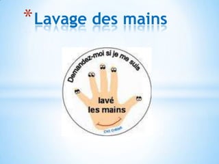 * Lavage des mains

 