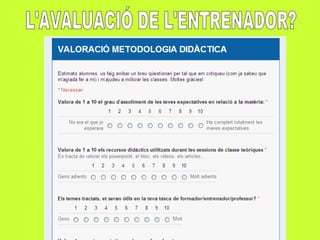 L'AVALUACIÓ DE L'ENTRENADOR? 