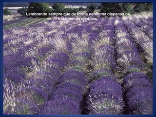 Lembrando sempre que de forma nenhuma dispensa os
tratamentos médicos.
 