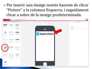  Per inserir una imatge només haurem de clicar
“Picture” a la columna Esquerra, i seguidament
clicar a sobre de la imatge predeterminada.
 