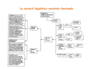 La variació lingüística-varietats funcionals 