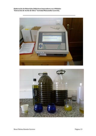 Elaboración de Materiales Didácticos Innovadores en el Módulo:
“Extracción de Aceite de Oliva” Variedad Manzanilla Cacereña.
_________________________________________________________________________
Rosa Fátima Román Carrero Página 13
 