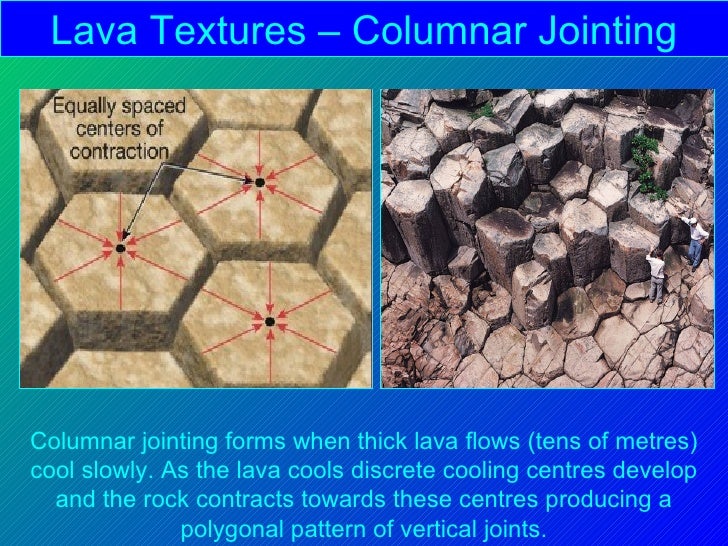 lava textures columnar joints form when