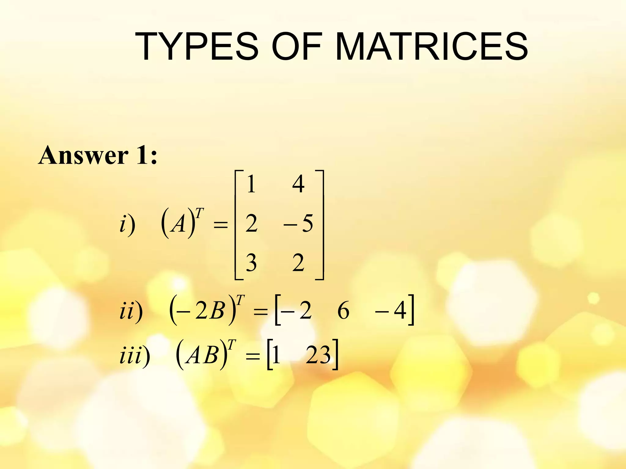 Matrices and System of Linear Equations ppt | PPTX | Physics | Science