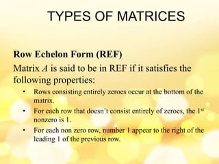 Ref Math Matrices and System of Linear Equations ppt | PPTX
