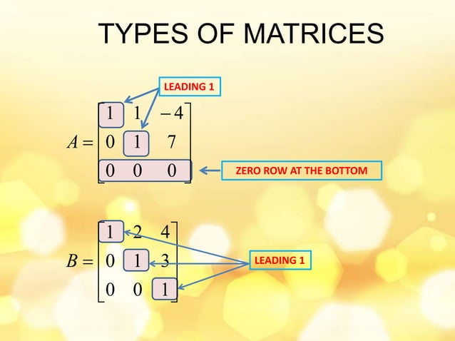 Matrices and System of Linear Equations ppt | PPT