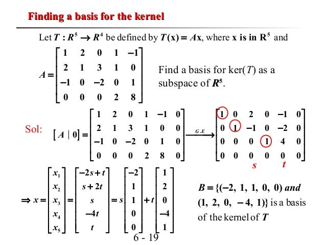 linear transformation ppt a basis