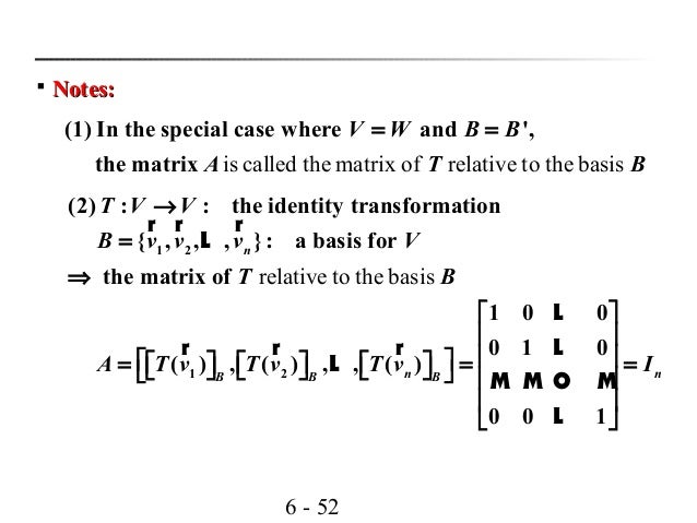 linear transformation ppt a basis