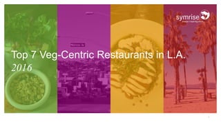1
Top 7 Veg-Centric Restaurants in L.A.
2016
 