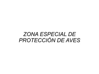 ZONA ESPECIAL DE
PROTECCIÓN DE AVES
 