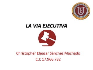 LA VIA EJECUTIVA
Christopher Eleazar Sánchez Machado
C.I: 17.966.732
 