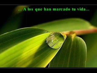 …   A los que han marcado tu vida... 