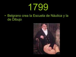 1799 Belgrano crea la Escuela de Náutica y la de Dibujo 