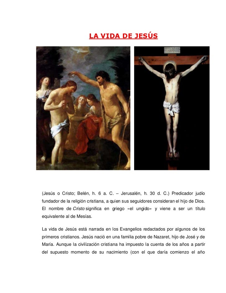 La vida de jesús