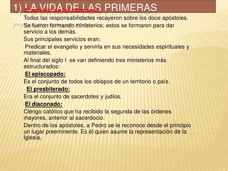La Vida De Los Primeros Cristianos