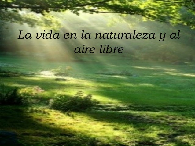La vida en la naturaleza y al aire