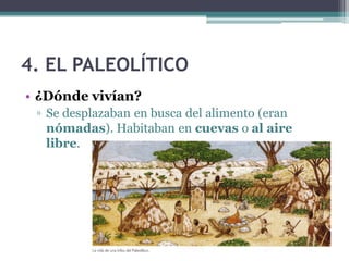 Cantos trabajados
• El utensilio más
  antiguo y sencillo que
  fabricó el ser humano
  en el Paleolítico.
 