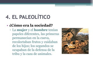1.2. El proceso de hominización
• Homo Erectus. Vivió desde el
  1.500.000 a.C. hasta el 300.000
  a.C. Fue el primero en caminar
  completamente erguido (de ahí
  “erectus”). Su aspecto era robusto,
  realizaba herramientas (bifaces),
  conoce el fuego y fue el primero en
  abandonar África llegando hasta
  Asia.
 