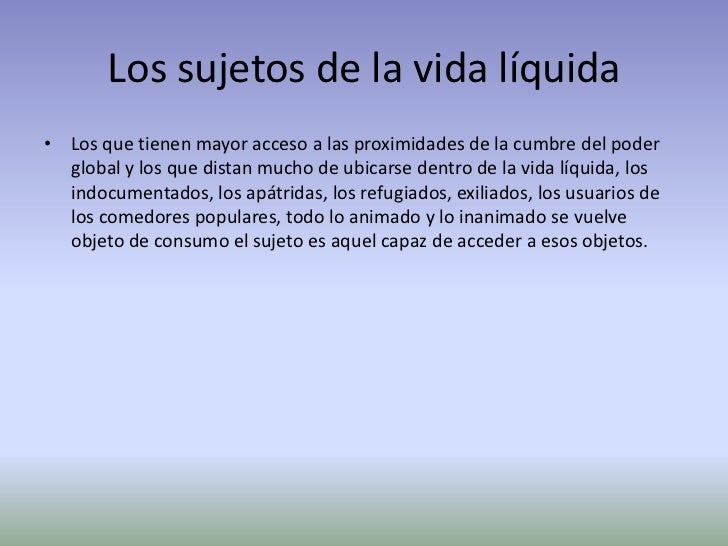 Resumen Por Capitulos Del Libro Vida Liquida - Leer un Libro