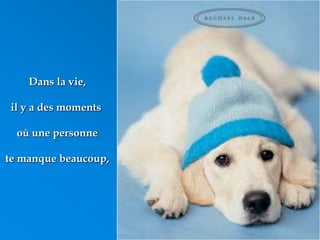 Dans la vie,
il y a des moments
où une personne
te manque beaucoup,
 