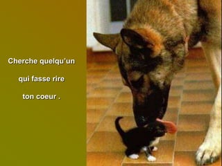 Cherche quelqu’un
qui fasse rire
ton coeur .
 