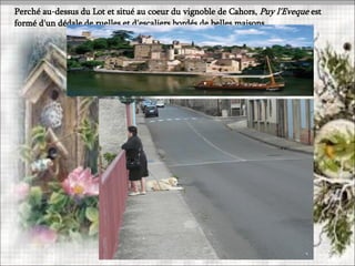 Perché au-dessus du Lot et situé au coeur du vignoble de Cahors, Puy l'Eveque est
formé d'un dédale de ruelles et d'escaliers bordés de belles maisons
 