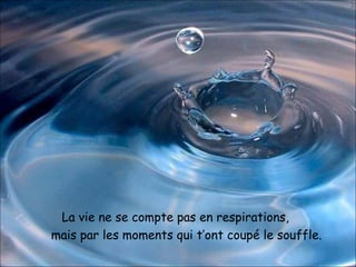 La vie ne se compte pas en respirations,
mais par les moments qui t’ont coupé le souffle.
 