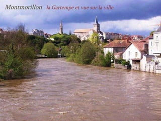 Montmorillon  la Gartempe et vue sur la ville 