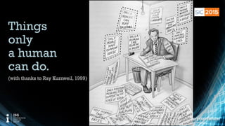 © 2015 Information Services Group, Inc. All Rights Reserved 11
Things
only
a human
can do.
(with thanks to Ray Kurzweil, 1999)
 