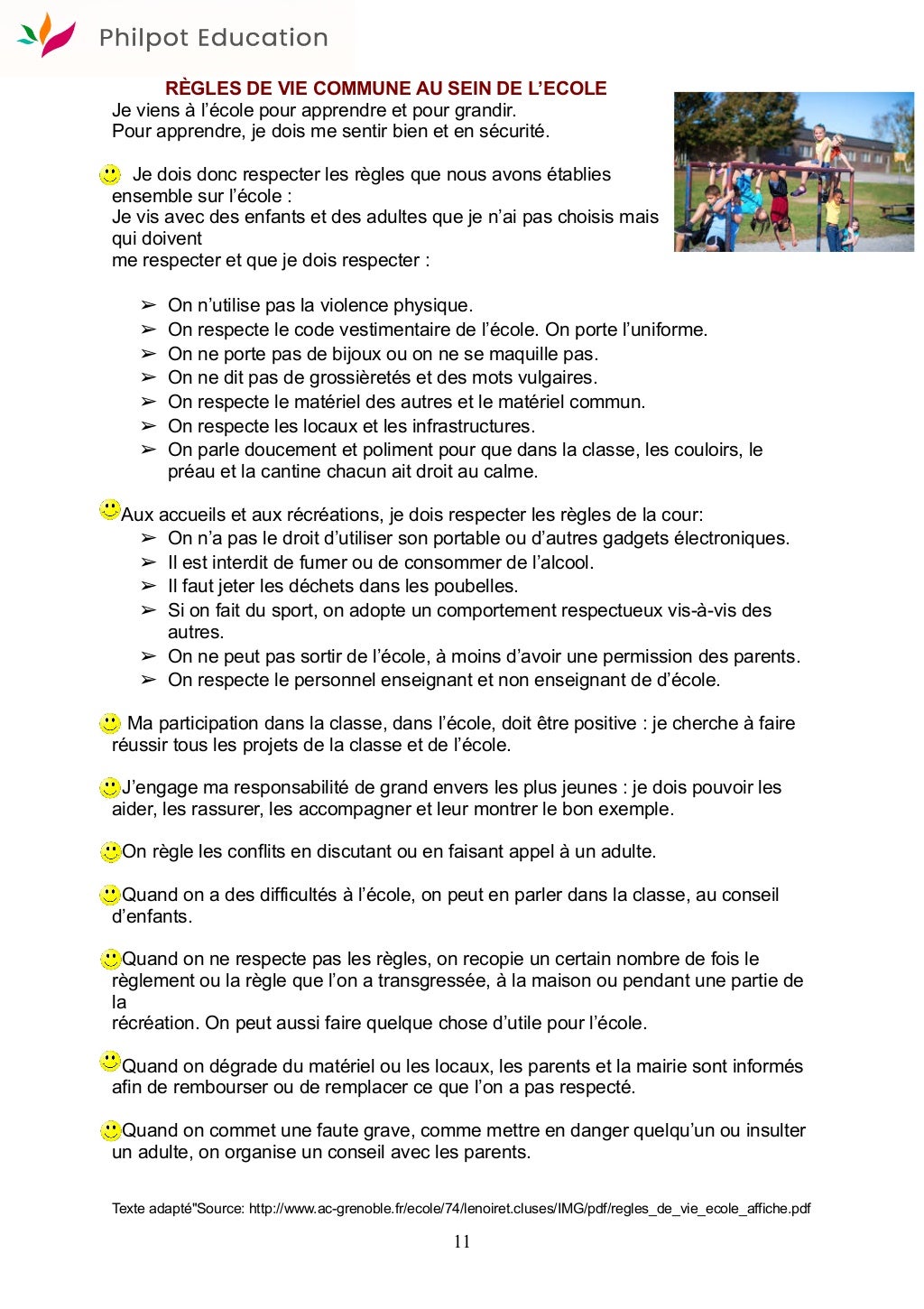 La vie scolaire booklet