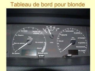 Tableau de bord pour blonde