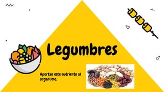 Legumbres
Aportan este nutriente al
organismo.
 