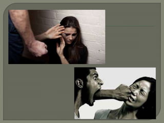 La violencia domestica, no es solamente el
abuso físico, los golpes, las heridas. Son
aún más terribles la violencia psic...