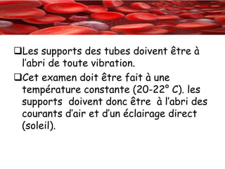 La Vitesse De Sedimentation Methode De Westergren