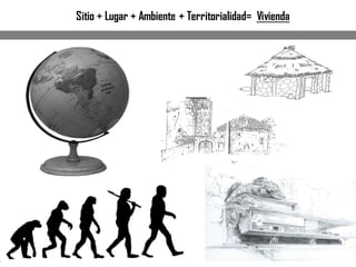 Sitio + Lugar + Ambiente + Territorialidad= Vivienda
 