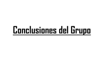 Conclusiones del Grupo
 