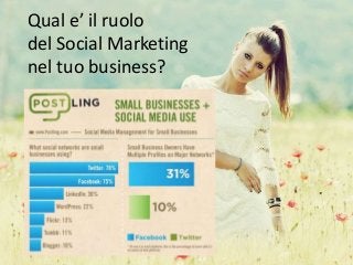 Qual e’ il ruolo
del Social Marketing
nel tuo business?
 