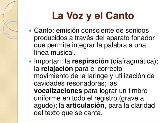 La voz y el canto