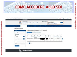 COME ACCEDERE ALLO SDI
Avv.EdoardoFerraro-Avv.PasqualeOrrico
MovimentoForensePadova-MovimentoForenseMilano
 