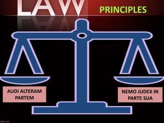 PRINCIPLES
AUDI ALTERAM
PARTEM
NEMO JUDEX IN
PARTE SUA
 