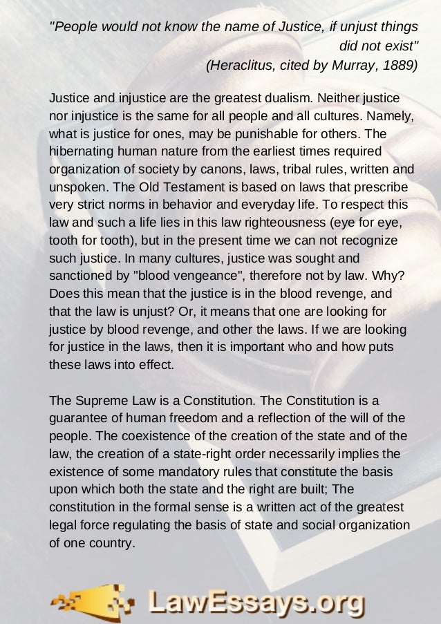 What Is Law and Justice? Essay Example - Words law and justice essay
