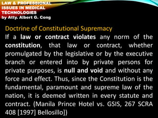 Doctrine of Constitutional Supremacy
If a law or contract violates any norm of the
constitution, that law or contract, whe...