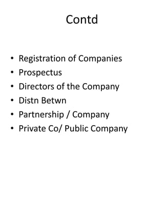 Law incorporation of companies