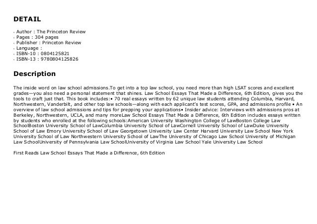Law school essays that made a difference
