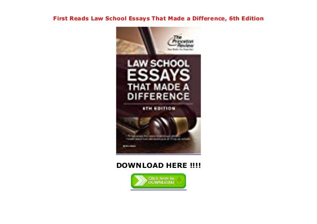 Law school essays that made a difference