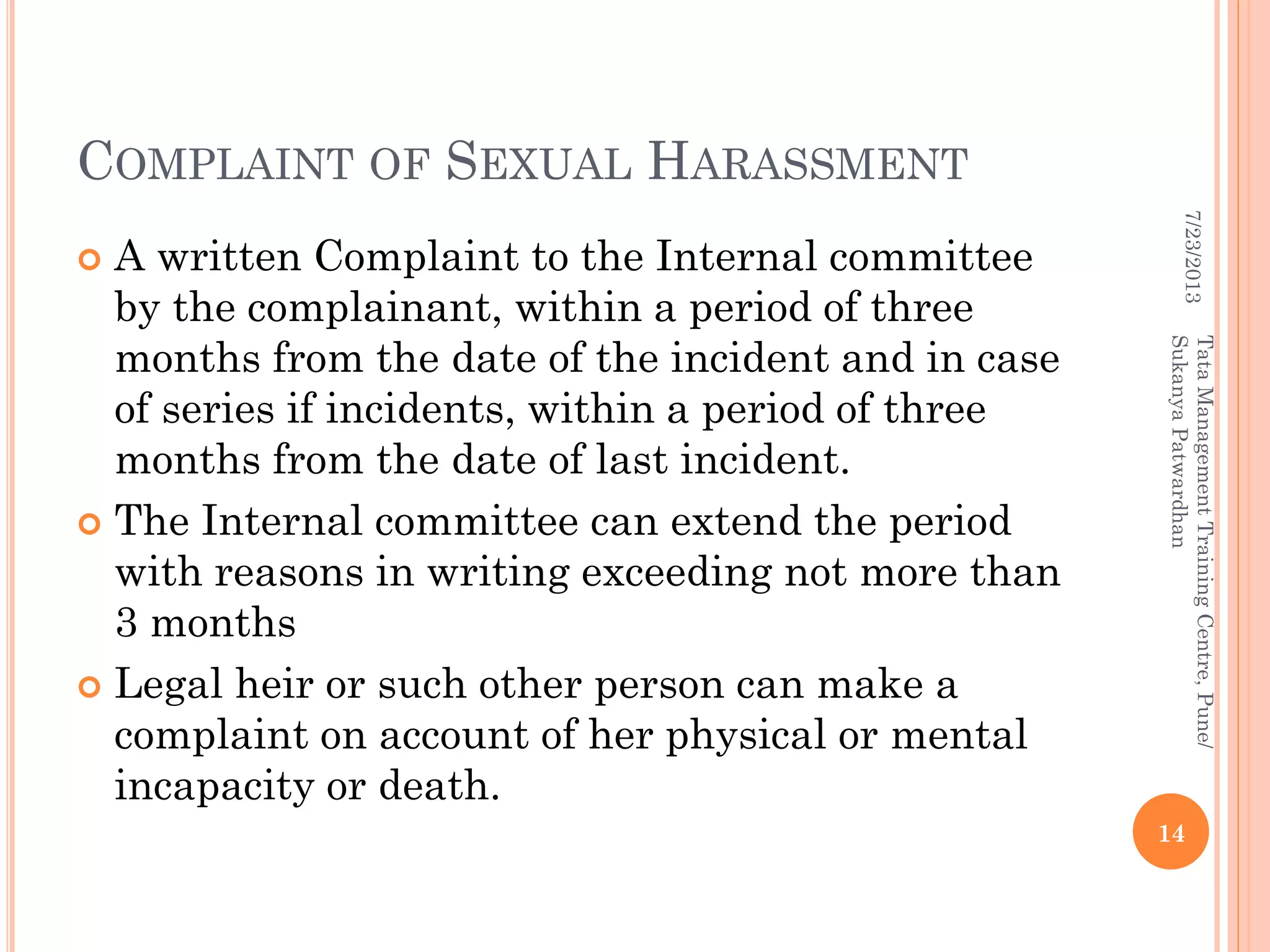 Indian Law on Sexual Harassment of Women at Workplace - 2013 | PDF
