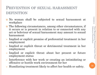 Indian Law on Sexual Harassment of Women at Workplace - 2013 | PDF