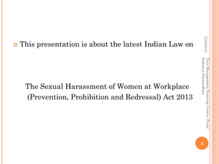 Indian Law on Sexual Harassment of Women at Workplace - 2013 | PDF