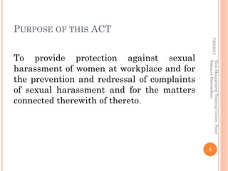 Indian Law on Sexual Harassment of Women at Workplace - 2013 | PDF