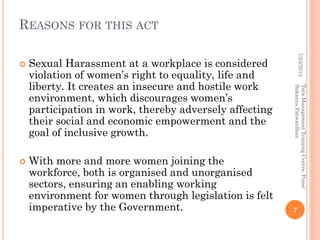 Indian Law on Sexual Harassment of Women at Workplace - 2013 | PDF